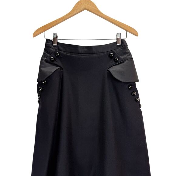 Alena Akhumadllina Black Wool Skirt Womens 42 US 6 Academia Tailored Designer - Picture 1 of 10